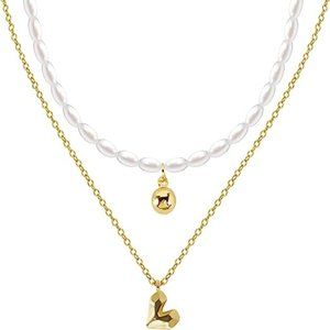 Dainty Layered Pearl Necklace for Women